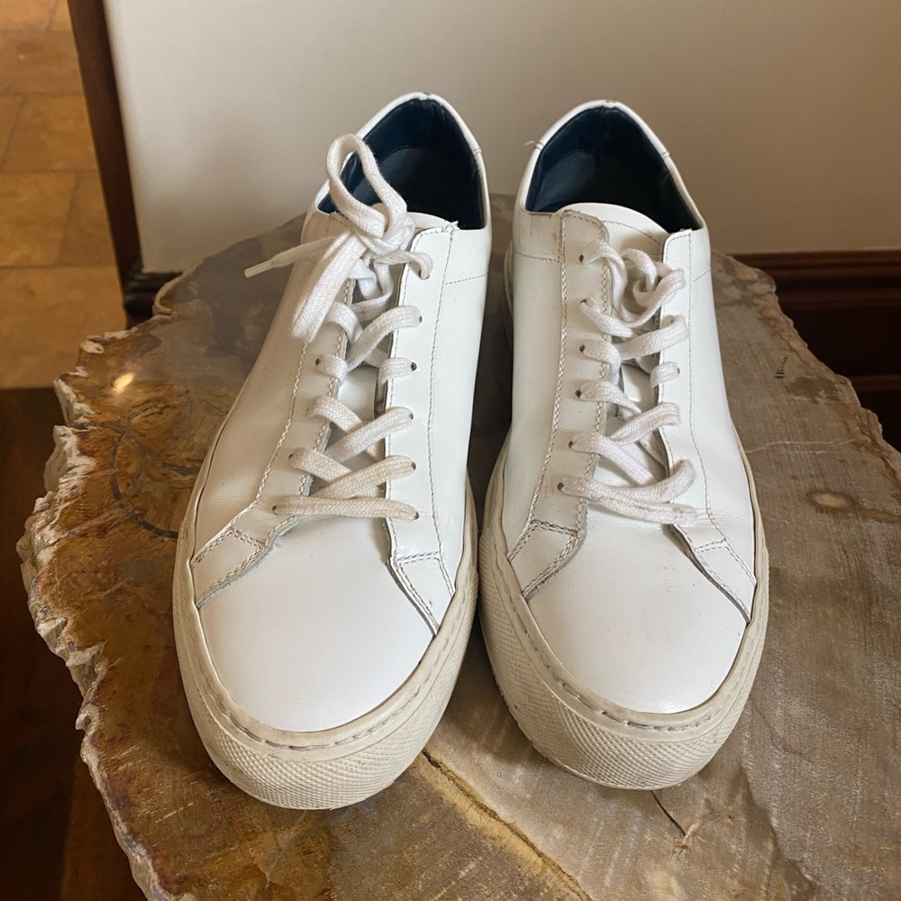 White women’s Common Project sneakers